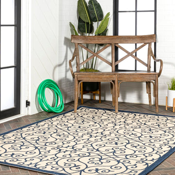 Madrid Vintage Filigree Textured Weave Indoor/outdoor Area Rug
